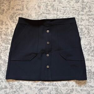 Black Button-Front Women's Skirt